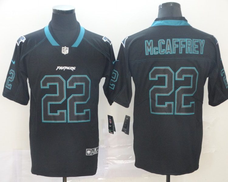 Men's Carolina Panthers Christian McCaffrey #22 Black Jersey
