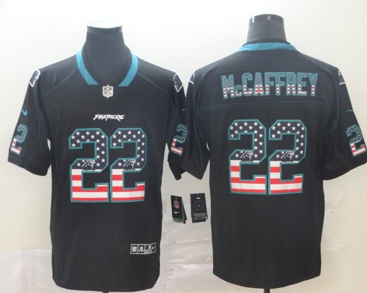 Men's Carolina Panthers Christian McCaffrey #22 Black Jersey
