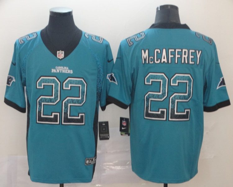 Men's Carolina Panthers Christian McCaffrey #22 Blue Jersey