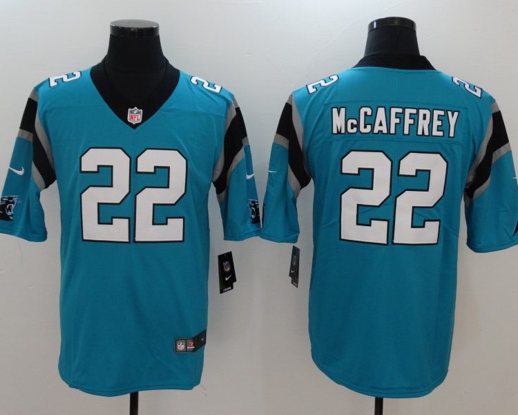 Men's Carolina Panthers Christian McCaffrey #22 Blue Jersey