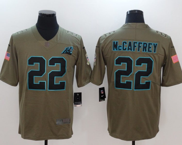 Men's Carolina Panthers Christian McCaffrey #22 Brown Authentic Jersey