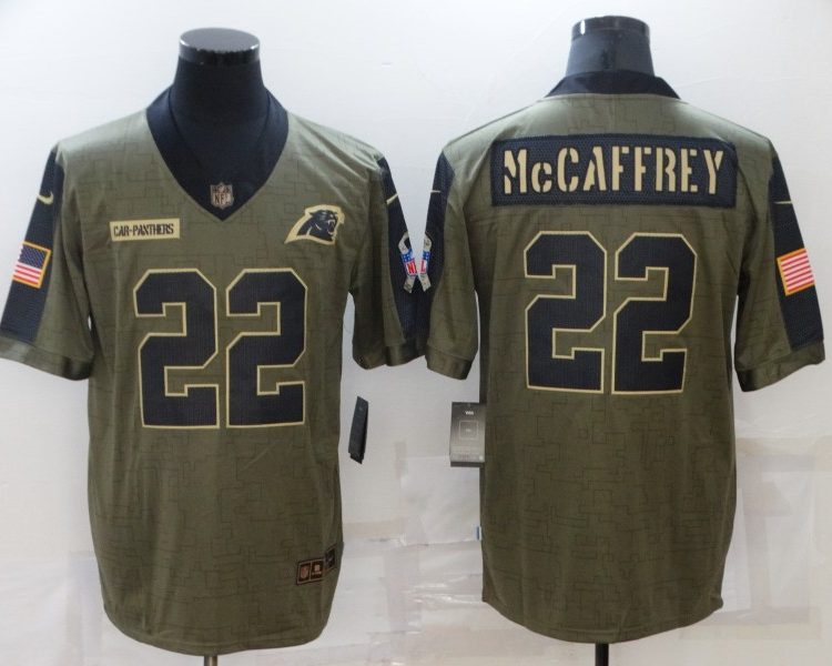 Men's Carolina Panthers Christian McCaffrey #22 Brown Jersey