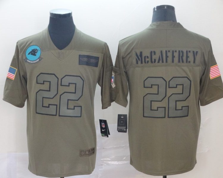 Men's Carolina Panthers Christian McCaffrey #22 Brown Jersey