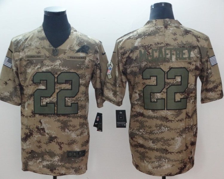 Men's Carolina Panthers Christian McCaffrey #22 Camouflage Jersey