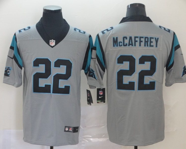 Men's Carolina Panthers Christian McCaffrey #22 Gray Inverted Legend Jersey