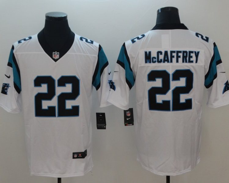Men's Carolina Panthers Christian McCaffrey #22 White Jersey