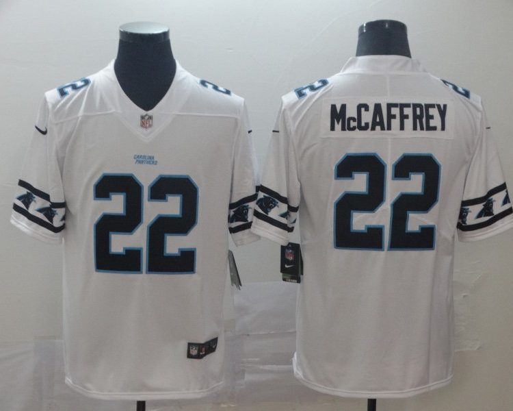 Men's Carolina Panthers Christian McCaffrey #22 White Jersey