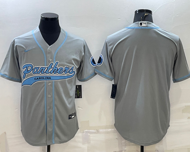 Men's Carolina Panthers Gray Blank Jersey