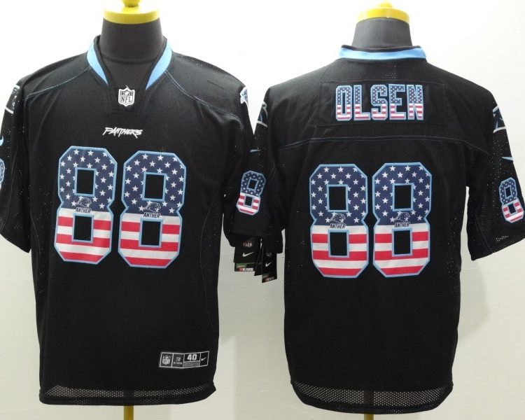 Men's Carolina Panthers Greg Olsen #88 Black Jersey