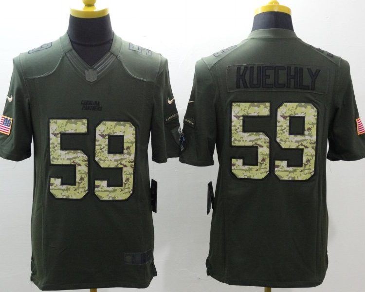 Men's Carolina Panthers Luke Kuechly #59 Army Green Jersey