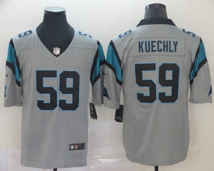 Men's Carolina Panthers Luke Kuechly #59 Gray Inverted Legend Jersey