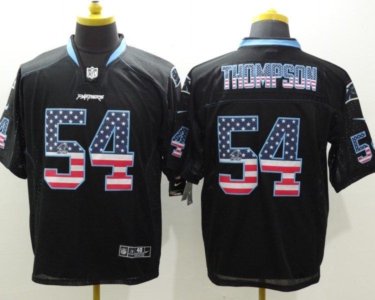Men's Carolina Panthers Shaq Thompson #54 Black Jersey