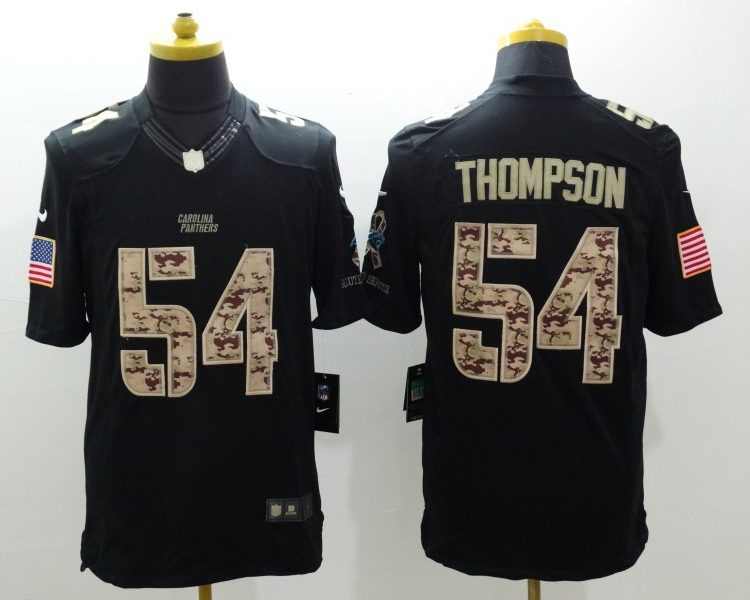 Men's Carolina Panthers Shaq Thompson #54 Black Jersey