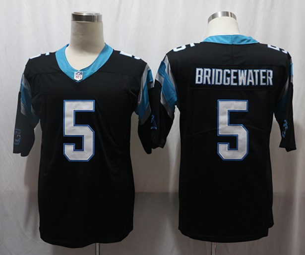 Men's Carolina Panthers Teddy Bridgewater #5 Black Jersey