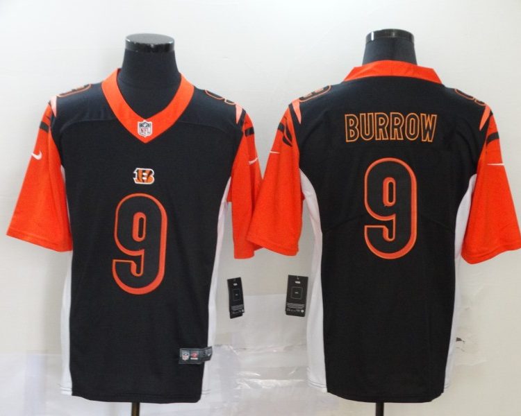 Men's Cincinnati Bengals #9 Joe Burrow Black Jersey