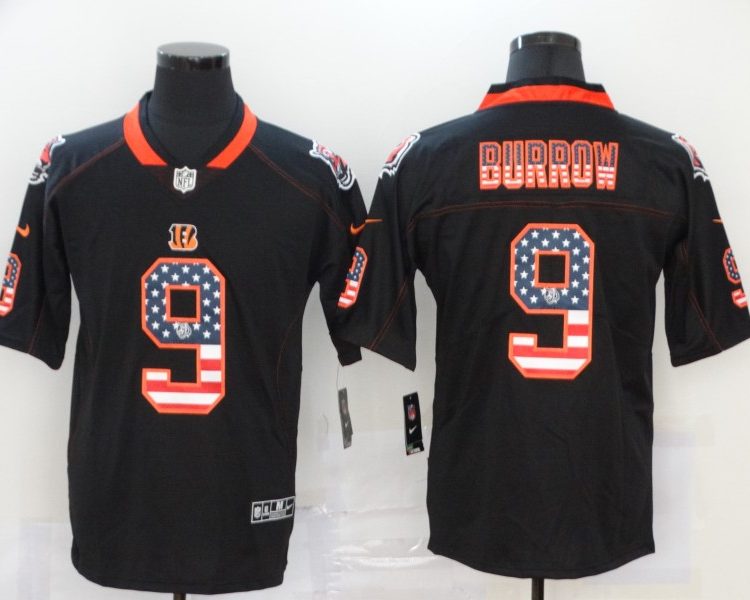 Men's Cincinnati Bengals #9 Joe Burrow Black Jersey