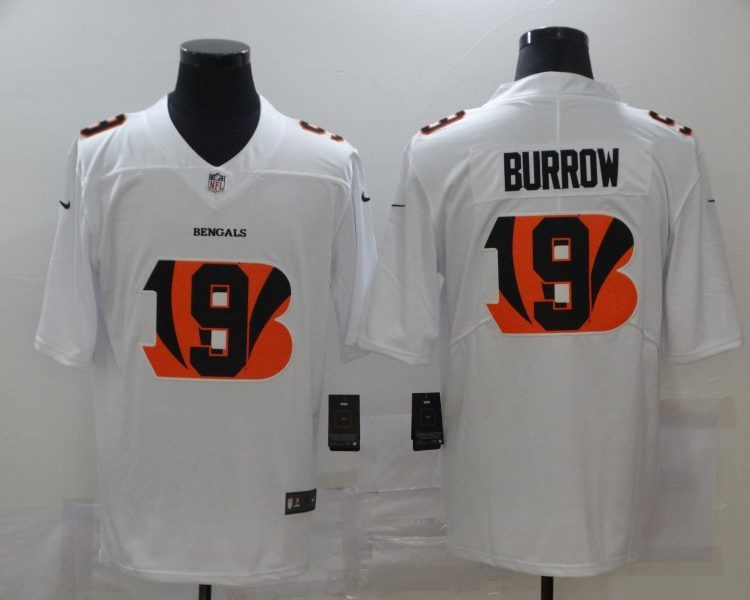 Men's Cincinnati Bengals #9 Joe Burrow White Jersey