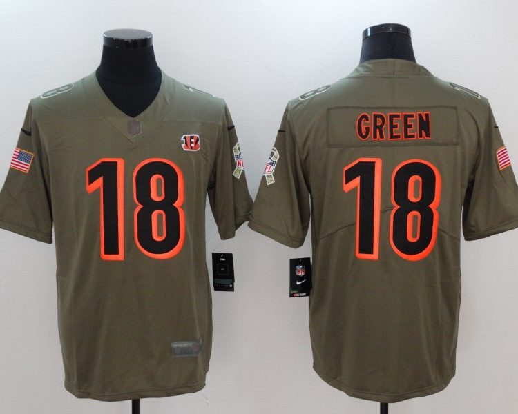 Men's Cincinnati Bengals A.J. Green #18 Brown Jersey