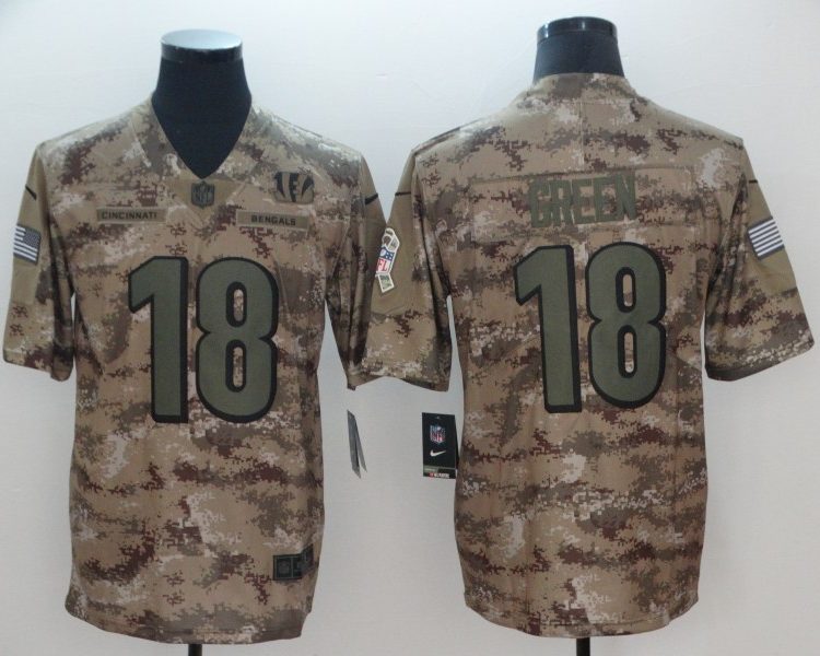 Men's Cincinnati Bengals A.J. Green #18 Camouflage Jersey