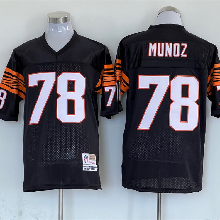 Men's Cincinnati Bengals Anthony Munoz Mitchell & Ness Black Legacy Jersey