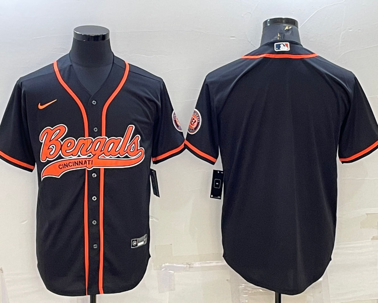 Men's Cincinnati Bengals Black Blank Jersey