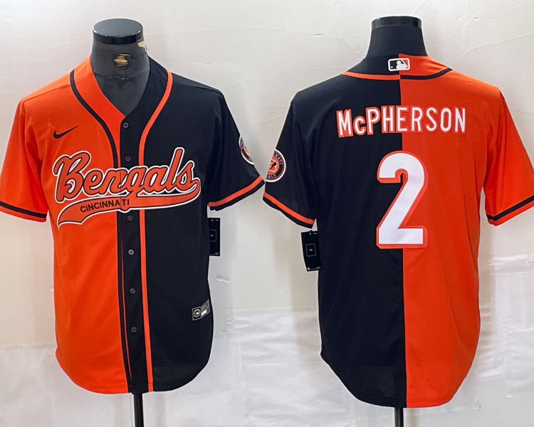 Men's Cincinnati Bengals Evan McPherson #2 Orange/Black Jersey Joint Edition