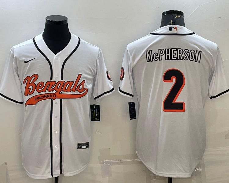 Men's Cincinnati Bengals Evan McPherson #2 White Jersey