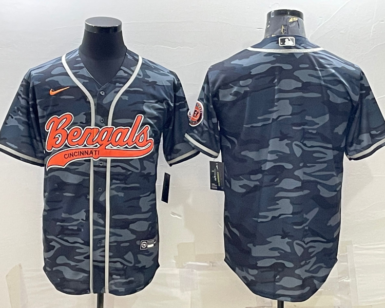 Men's Cincinnati Bengals Grey Camouflage Blank Jersey