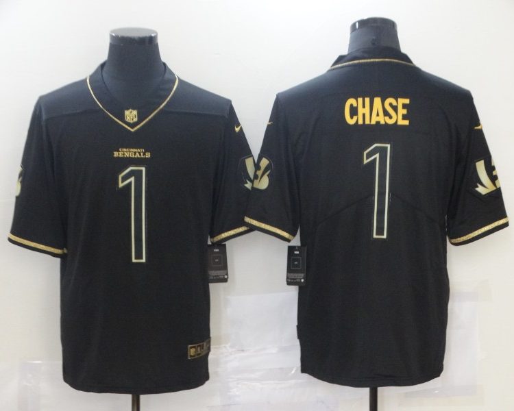 Men's Cincinnati Bengals Ja'Marr Chase #1 Black Jersey