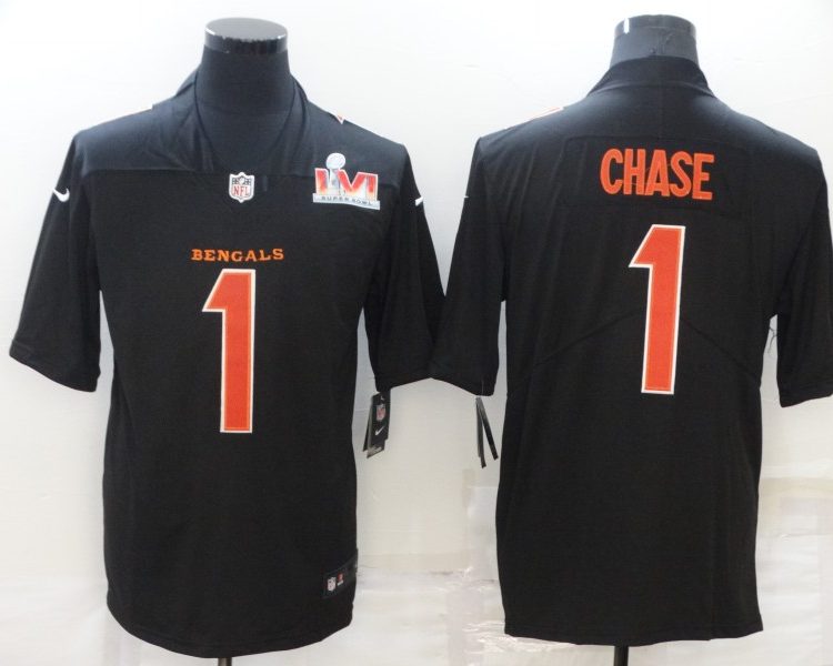 Men's Cincinnati Bengals Ja'Marr Chase #1 Black Jersey