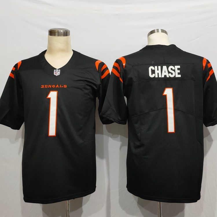 Men's Cincinnati Bengals Ja'Marr Chase #1 Black Jersey