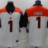 Men's Cincinnati Bengals Ja'Marr Chase #1 Orange/White Jersey