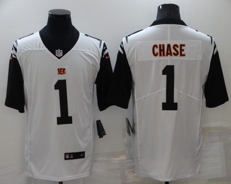 Men's Cincinnati Bengals Ja'Marr Chase #1 White Alternate Jersey