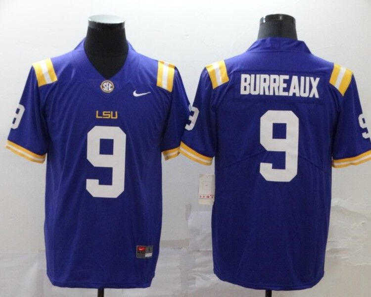 Men's Cincinnati Bengals Jeaux Burreaux #9 Purple Jersey