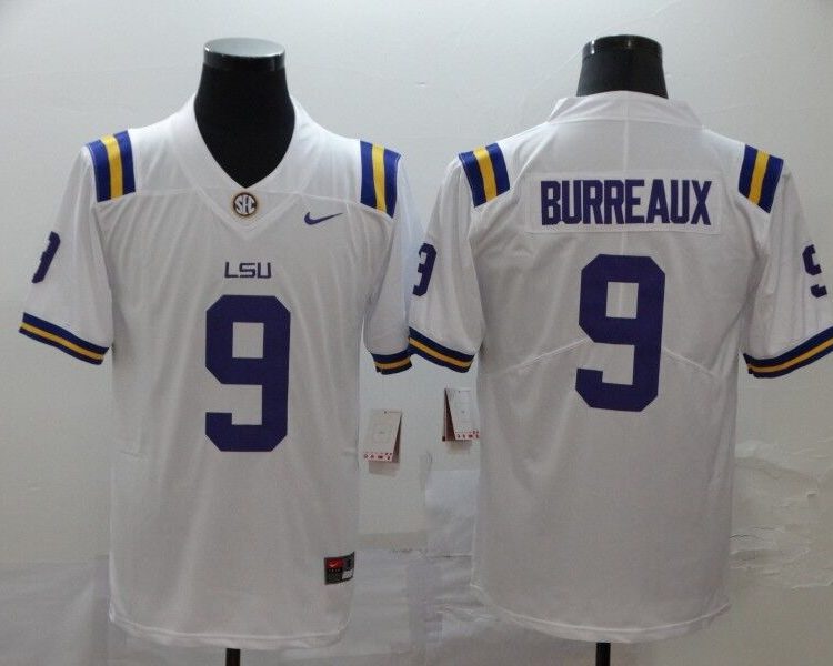 Men's Cincinnati Bengals Jeaux Burreaux #9 White Jersey