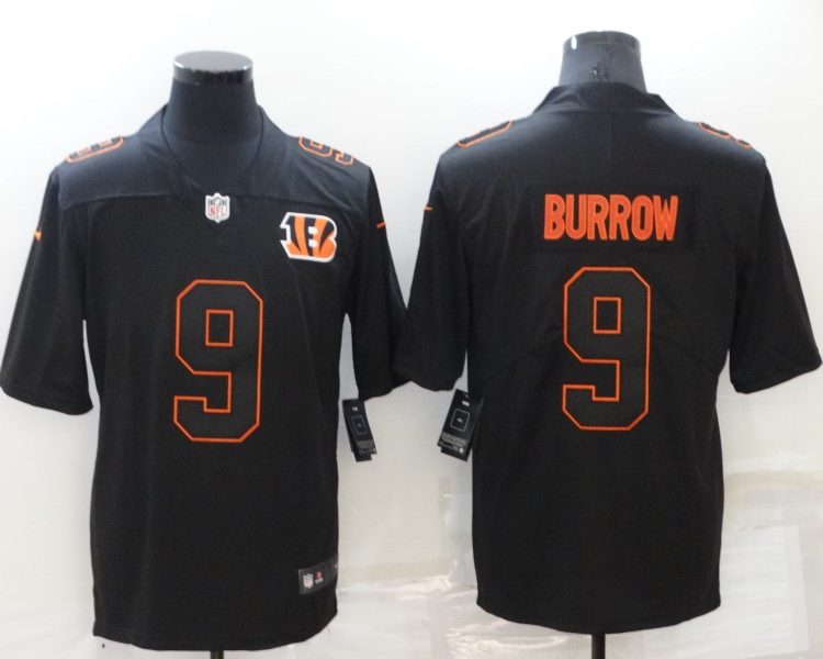 Men's Cincinnati Bengals Joe Burrow #9 Black Alternate Jersey