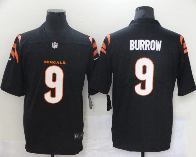 Men's Cincinnati Bengals Joe Burrow #9 Black Jersey