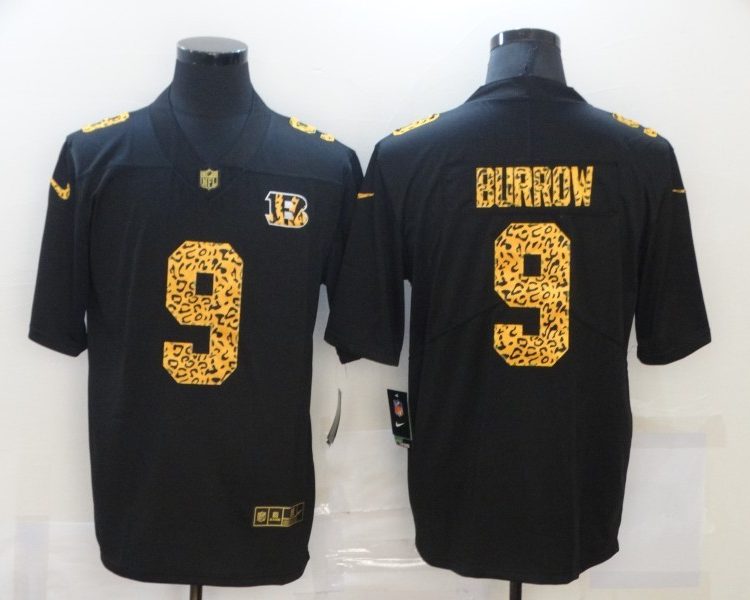 Men's Cincinnati Bengals Joe Burrow #9 Black Jersey