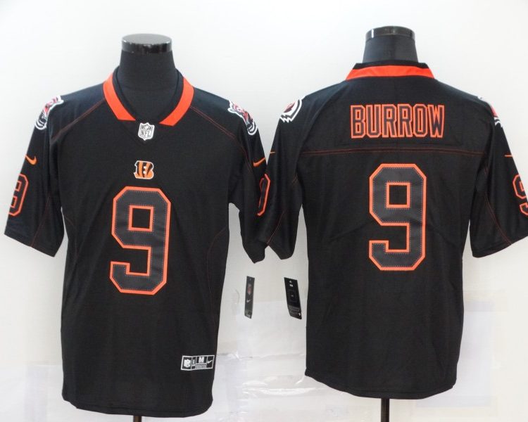 Men's Cincinnati Bengals Joe Burrow #9 Black Team Jersey