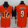 Men's Cincinnati Bengals Joe Burrow #9 Orange Jersey