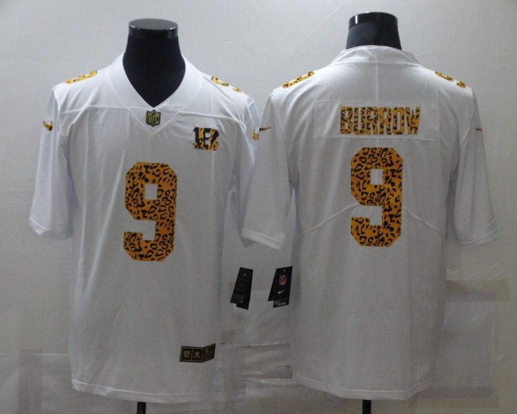 Men's Cincinnati Bengals Joe Burrow #9 White Jersey