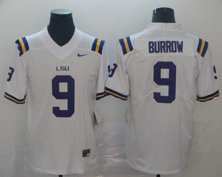 Men's Cincinnati Bengals Joe Burrow #9 White Team Jersey