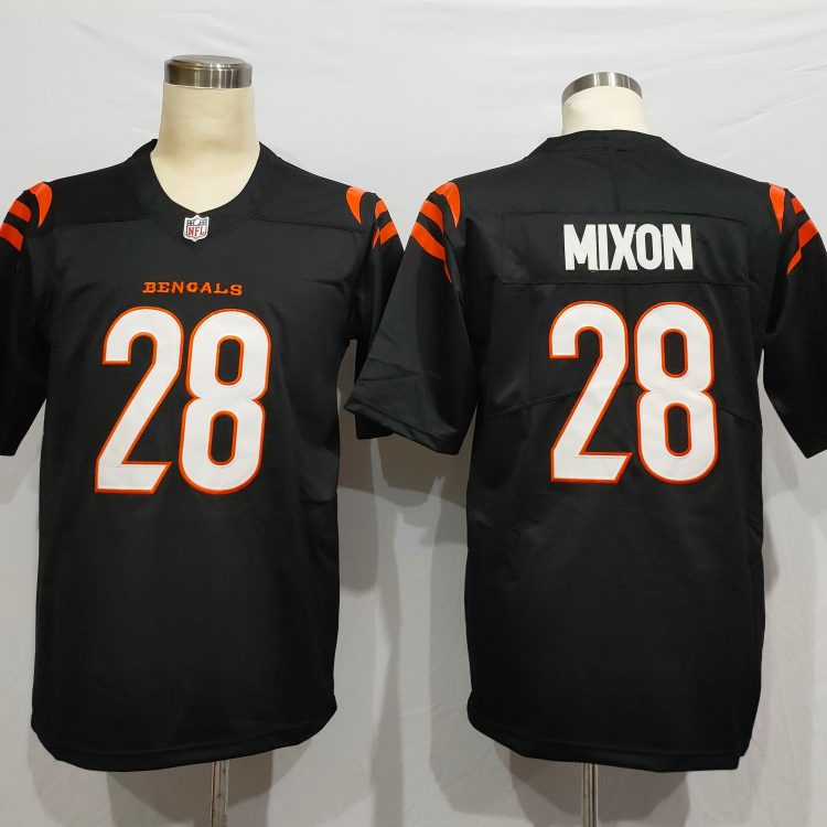 Men's Cincinnati Bengals Joe Mixon #28 Black Jersey
