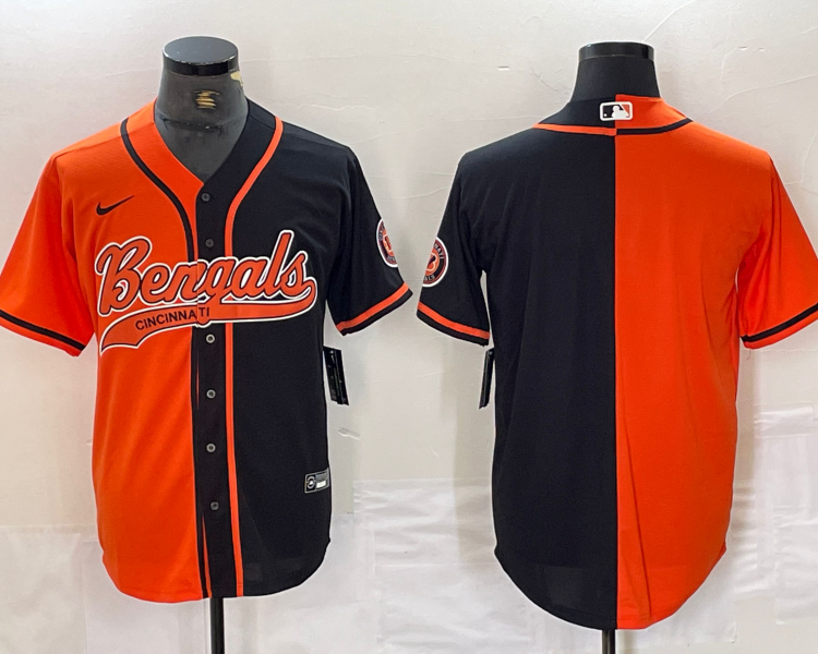 Men's Cincinnati Bengals Orange/Black Blank Jersey Joint Edition