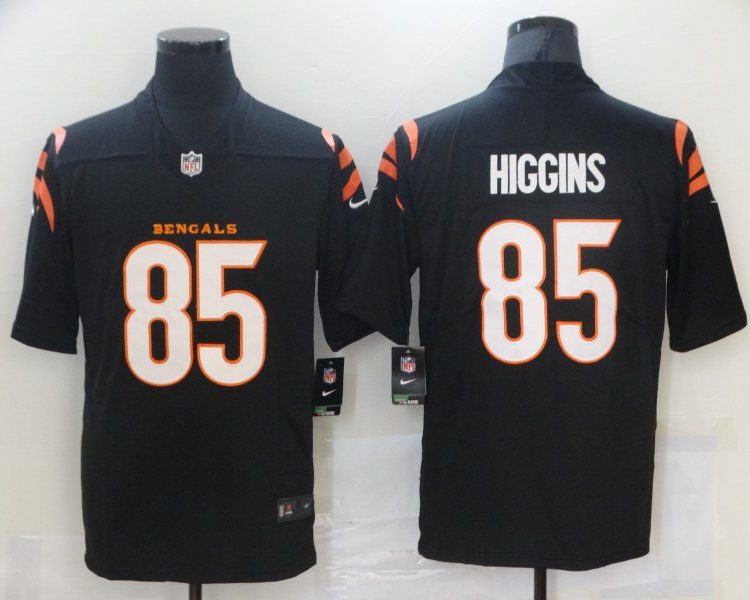 Men's Cincinnati Bengals Tee Higgins #85 Black Jersey