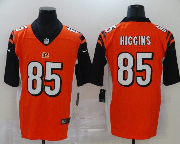 Men's Cincinnati Bengals Tee Higgins #85 Orange Jersey