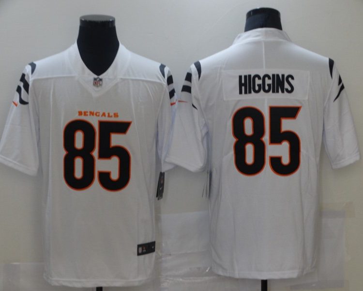 Men's Cincinnati Bengals Tee Higgins #85 White Jersey