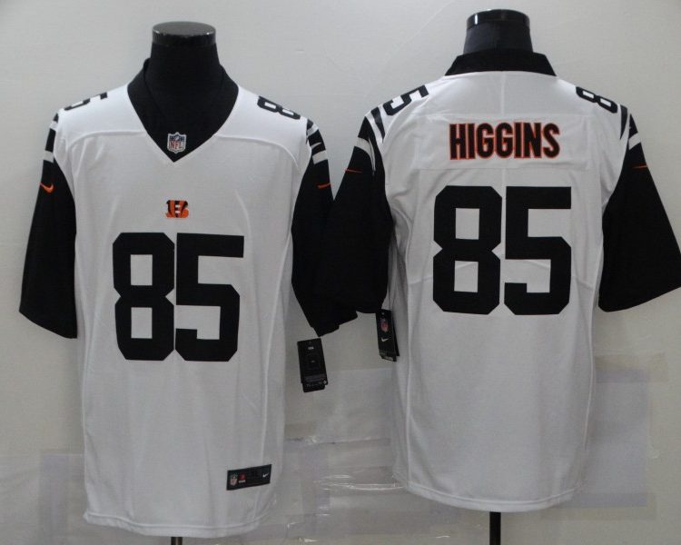 Men's Cincinnati Bengals Tee Higgins #85 White Jersey