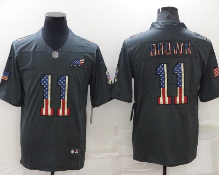 Men's Philadelphia Eagles #11 A.J. Brown Black Jersey