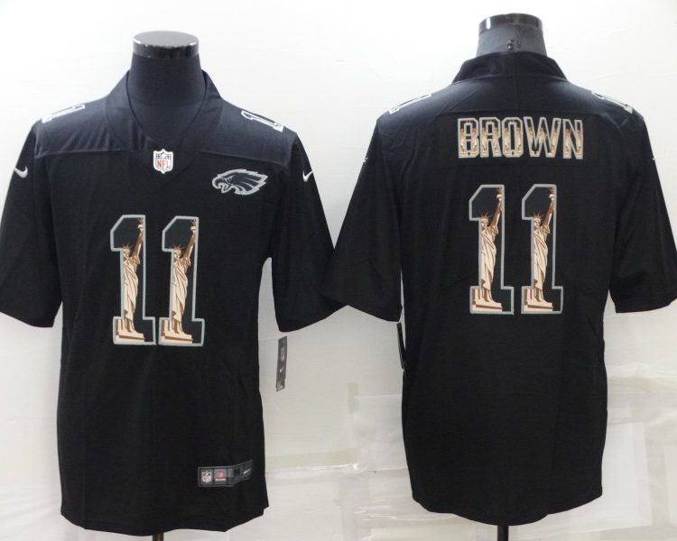 Men's Philadelphia Eagles #11 A.J. Brown Black Jersey